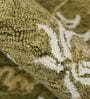 Green Floral Wool 8 ft x 10 ft Hand Tufted Carpet