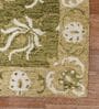 Green Floral Wool 8 ft x 10 ft Hand Tufted Carpet