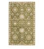 Green Floral Wool 8 ft x 10 ft Hand Tufted Carpet
