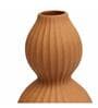 Olive Gris Elegant Ribbed Double Gourd Decorative Vase