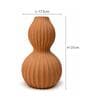 Olive Gris Elegant Ribbed Double Gourd Decorative Vase