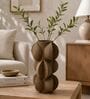 Olive Gris Modern Textured Polyresin Sculptural Flower Vase
