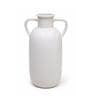 Olive Jaune  Dual Handle Matte Finish Sculptural Flower Vase