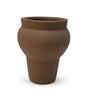 Olive Jaune Modern Textured Ribbed Polyresin Flower Vase