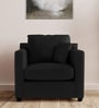 Trevi Furniture Olive Leatherette 1 Seater Sofa In Black Colour