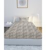Olive Geometric 120 TC Cotton Single Bedsheet with 1 Pillow Cover