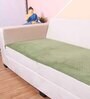 Olive Solid Velvet 1 Seater Quilted Sofa Cover (Protector)