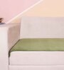 Olive Solid Velvet 1 Seater Quilted Sofa Cover (Protector)