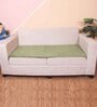 Olive Solid Velvet 2 Seater Quilted Sofa Cover (Protector)