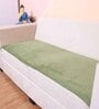 Olive Solid Velvet 2 Seater Quilted Sofa Cover (Protector)