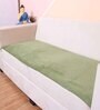 Olive Solid Velvet 3 Seater Quilted Sofa Cover (Protector)