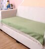 Olive Solid Velvet 3 Seater Quilted Sofa Cover (Protector) with Tassel