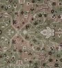Olive Green Floral Polyester 9' X 12' Machine Made Carpet