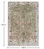 Olive Green Floral Polyester 9' X 12' Machine Made Carpet