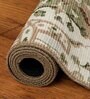Olive Green Floral Polyester 9' X 12' Machine Made Carpet