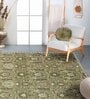 Olive Vintage Polyester 9' X 12' Machine Made Carpet