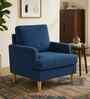 Oliver Boucle Fabric Lounge Chair In Blue Colour