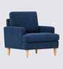 Oliver Boucle Fabric Lounge Chair In Blue Colour