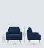 Oliver Boucle Fabric Lounge Chair In Blue Colour