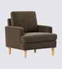 Oliver Boucle Fabric Lounge Chair In Brown Colour