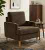 Oliver Boucle Fabric Lounge Chair In Brown Colour