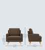 Oliver Boucle Fabric Lounge Chair In Brown Colour