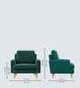 Oliver Boucle Fabric Lounge Chair In Green Colour