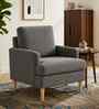 Oliver Boucle Fabric Lounge Chair In Grey Colour