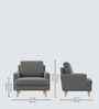 Oliver Boucle Fabric Lounge Chair In Grey Colour