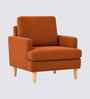 Oliver Boucle Fabric Lounge Chair In Orange Colour