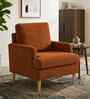 Oliver Boucle Fabric Lounge Chair In Orange Colour