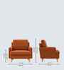 Oliver Boucle Fabric Lounge Chair In Orange Colour