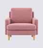 Oliver Boucle Fabric Lounge Chair In Pink Colour