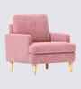 Oliver Boucle Fabric Lounge Chair In Pink Colour