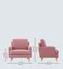 Oliver Boucle Fabric Lounge Chair In Pink Colour