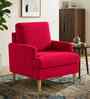 Oliver Boucle Fabric Lounge Chair In Red Colour