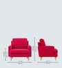 Oliver Boucle Fabric Lounge Chair In Red Colour