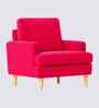 Oliver Boucle Fabric Lounge Chair In Red Colour