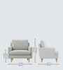 Oliver Boucle Fabric Lounge Chair In White Colour