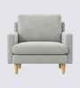 Oliver Boucle Fabric Lounge Chair In White Colour