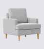 Oliver Boucle Fabric Lounge Chair In White Colour