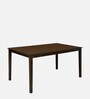 Olivia  Solid Wood 4 Seater Dining Set with Bench in Brown Finish