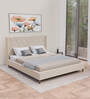 Olivia Velvet  King Size Bed in Beige  Colour