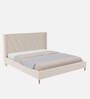 Olivia Velvet  King Size Bed in Beige  Colour