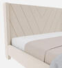 Olivia Velvet  King Size Bed in Beige  Colour