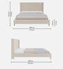 Olivia Velvet  King Size Bed in Beige  Colour