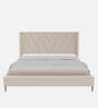 Olivia Velvet  King Size Bed in Beige  Colour
