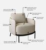 Olivia Velvet Lounge Chair In hexaplush sand & Velvet Sand Colour