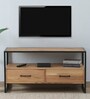 Olson Oak Wood TV Unit In Natural Finish With Storage