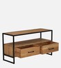 Olson Oak Wood TV Unit In Natural Finish With Storage
